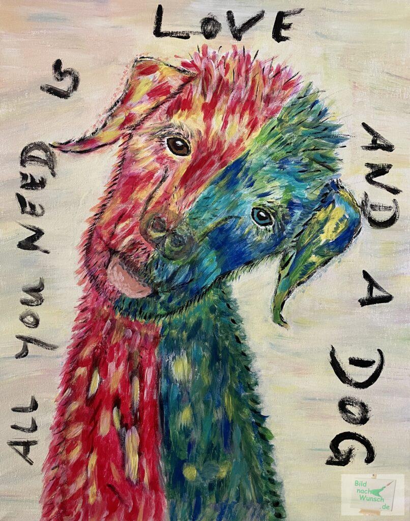 Hund abstrakte Acryl-Malerei