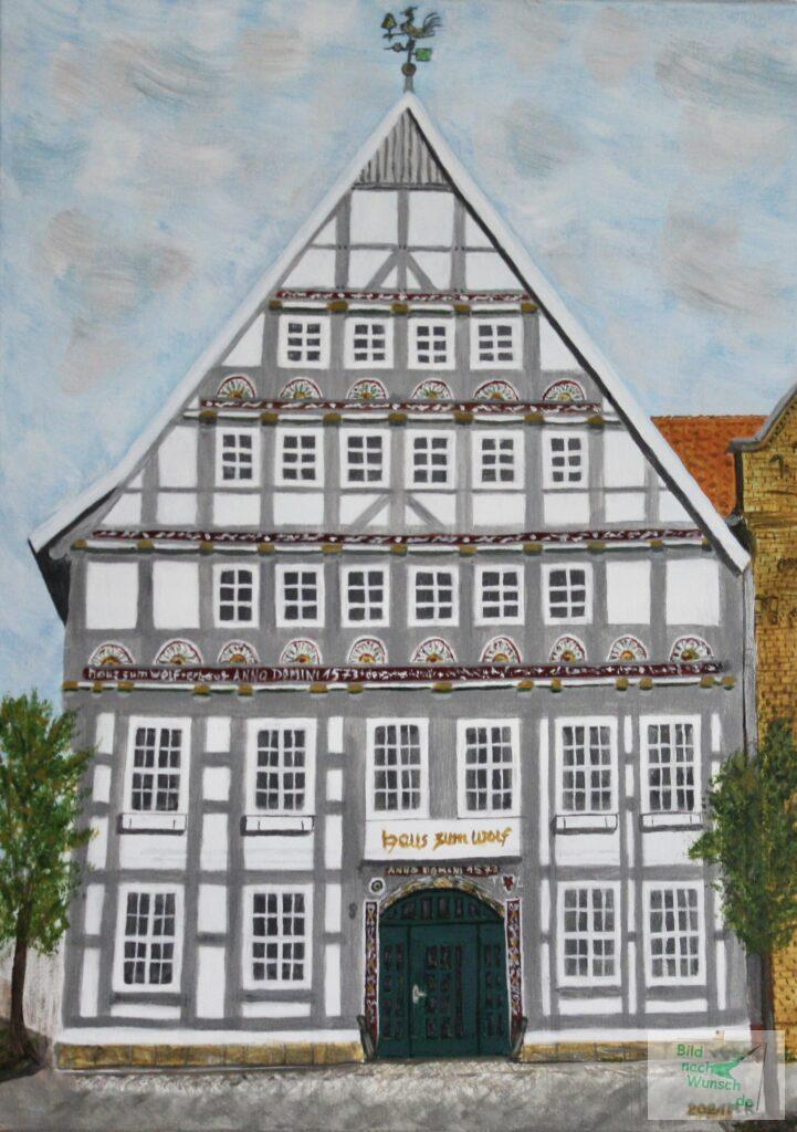 Haus zum Wolf Stadthagen Acryl-Malerei
