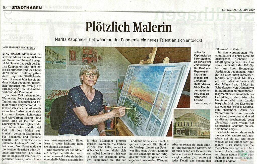 Marita Kappmeier Bild-nach-Wunsch Zeitungsbericht vom 25.6.2022