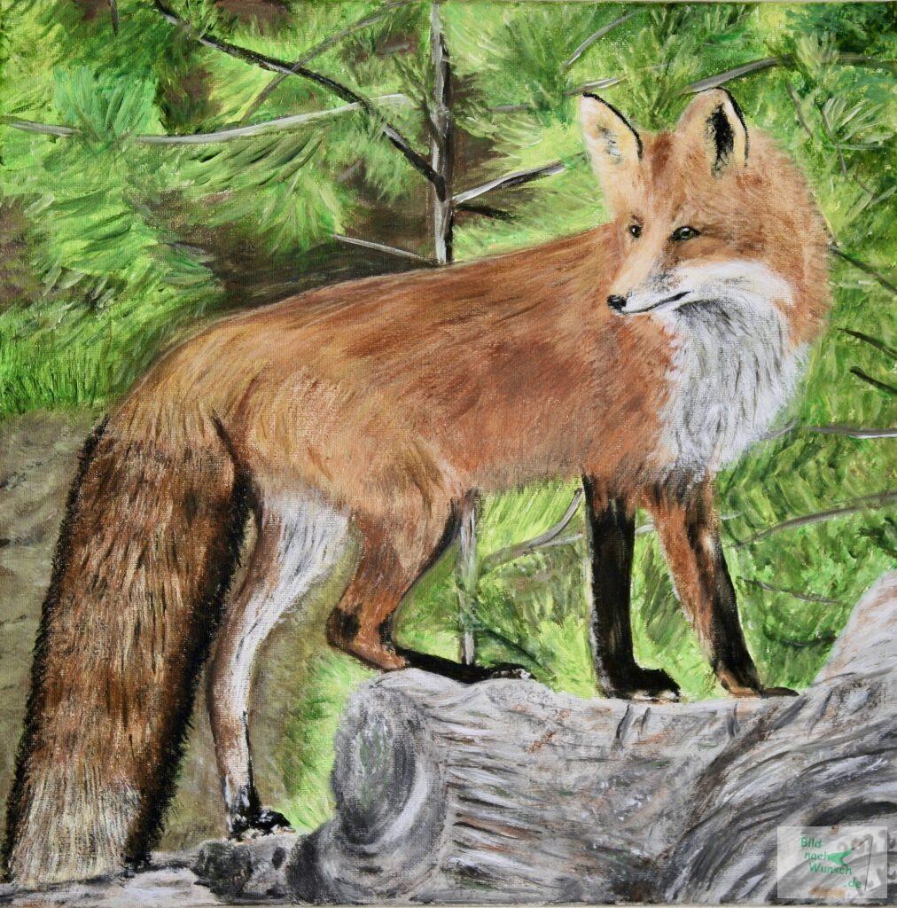 Fuchs in Acryl auf Leinwand